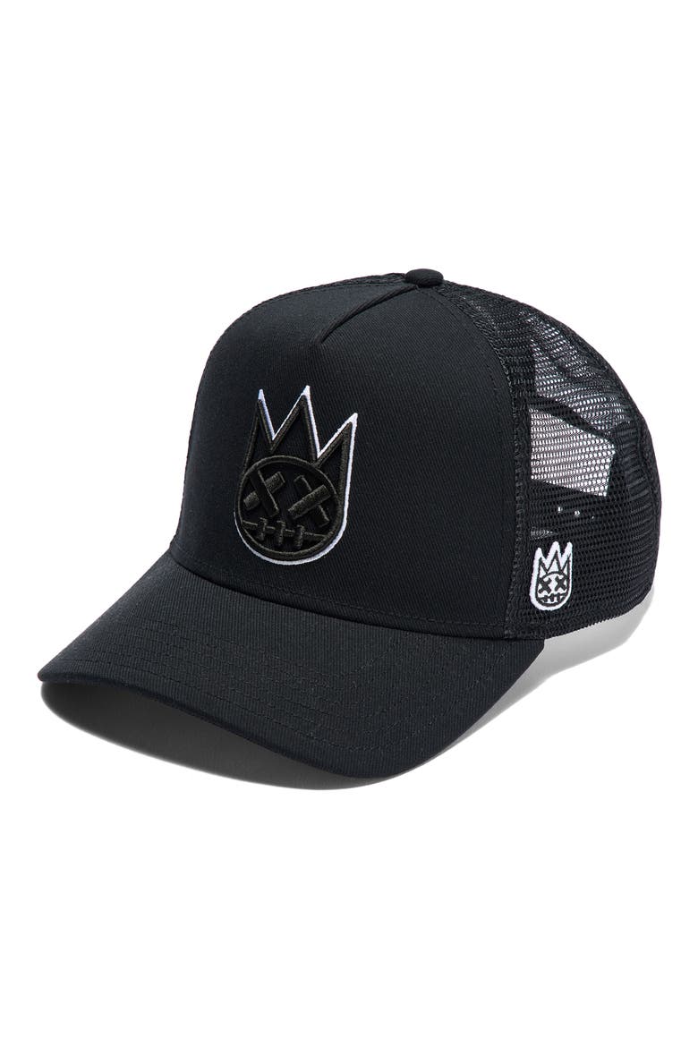 Shimuchan Logo Trucker Hat, Main, color, BLACK