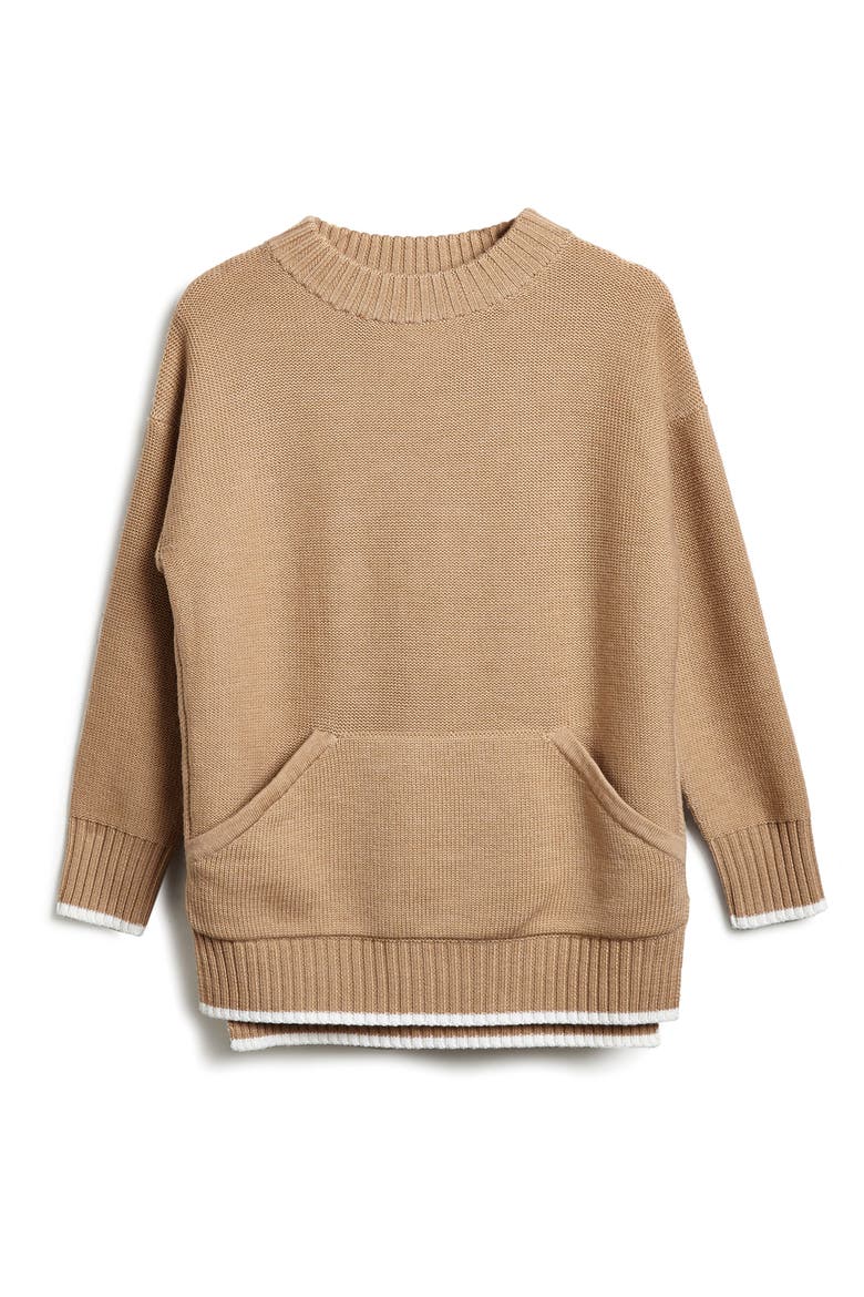 Merino Cozy Tunic Sweatshirt, Alternate, color, Camel