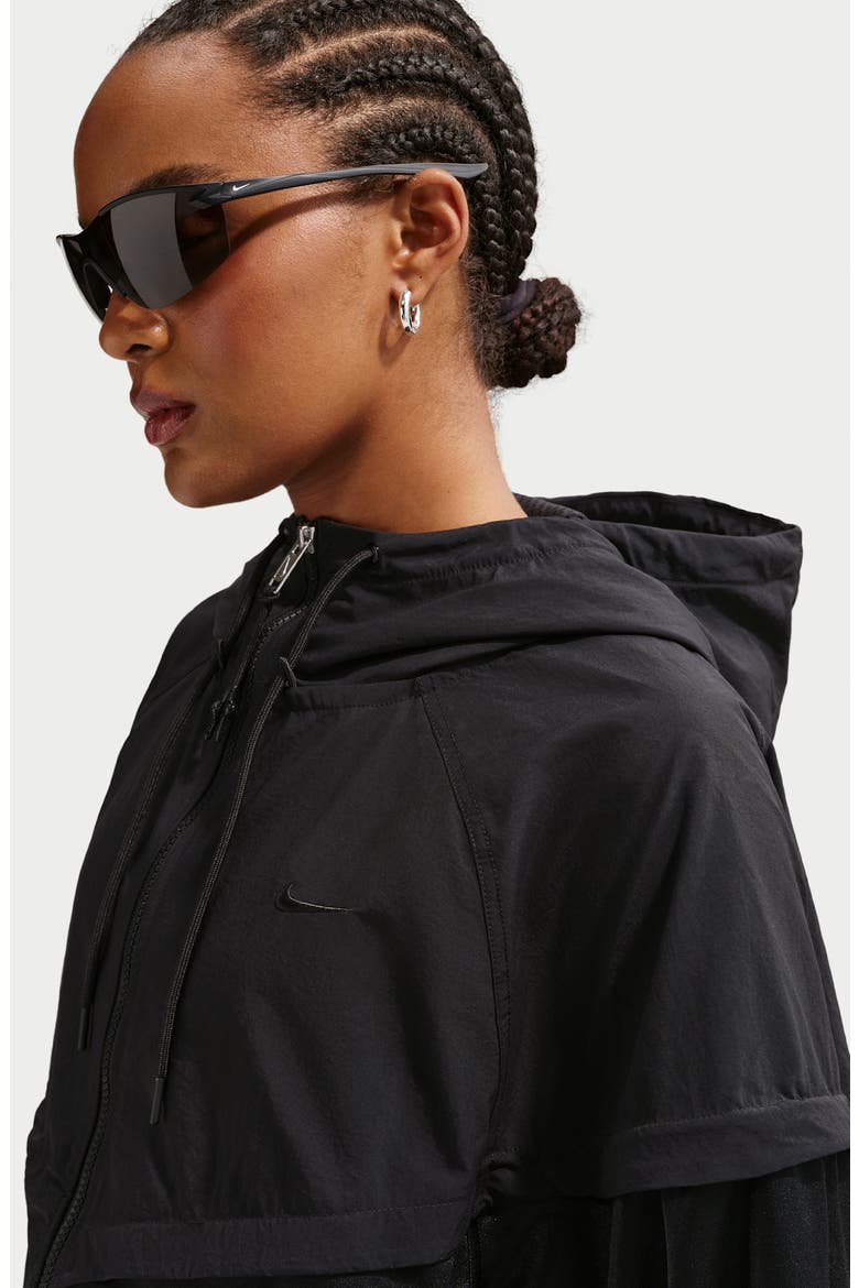 Oversize Windrunner Jacket, Alternate, color, BLACK/ BLACK/ BLACK
