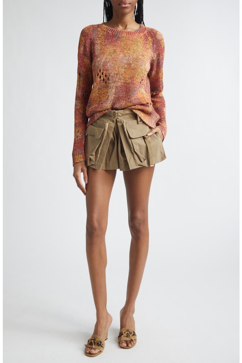 Haby Openwork Ladder Stitch Sweater, Alternate, color, ORANGE