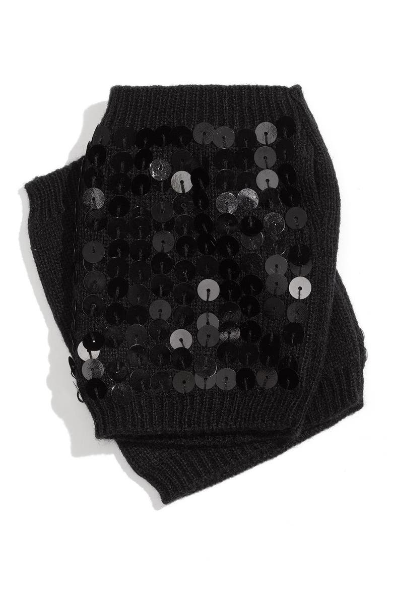 Sequin Glovettes, Main, color, BLACK