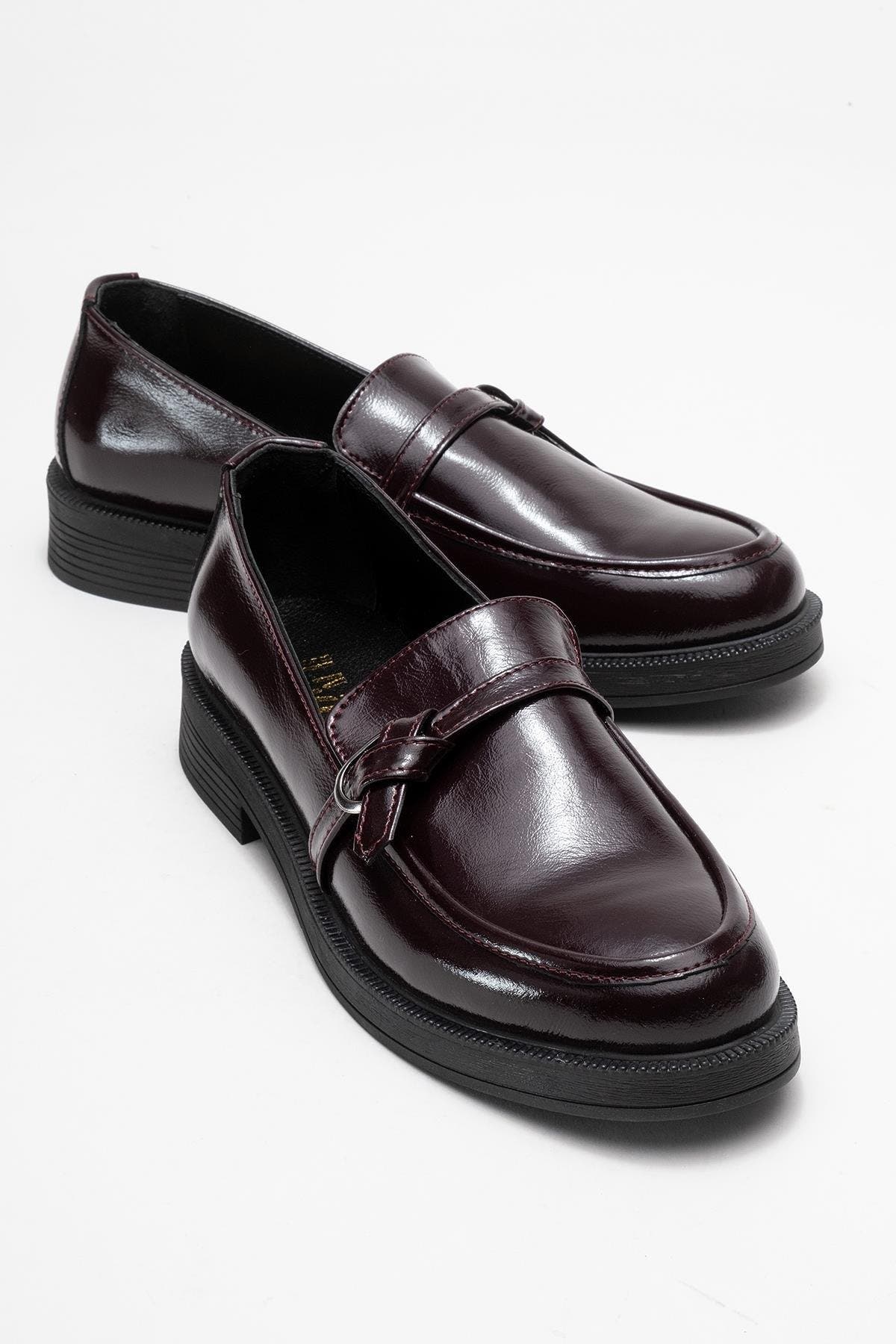 Galea Buckled Leather Loafers, Alternate, color, Burgundy Patent Leather