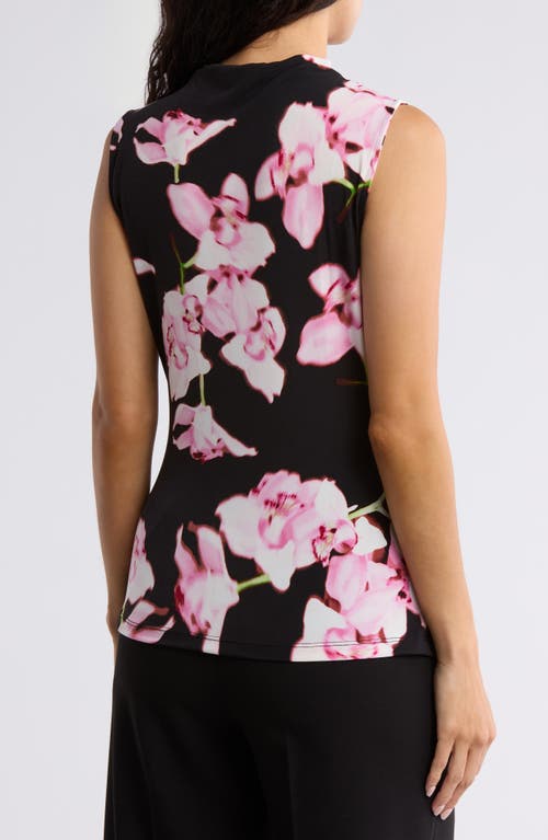CALVIN KLEIN CALVIN KLEIN MOCK NECK SLEEVELESS DRAPED TOP 