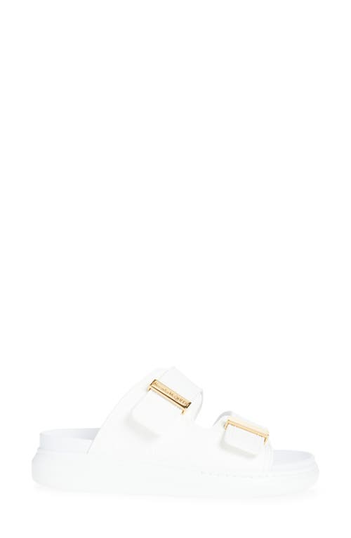 Alexander Mcqueen Hybrid Double-strap Rubber Slides In New Ivory/gold