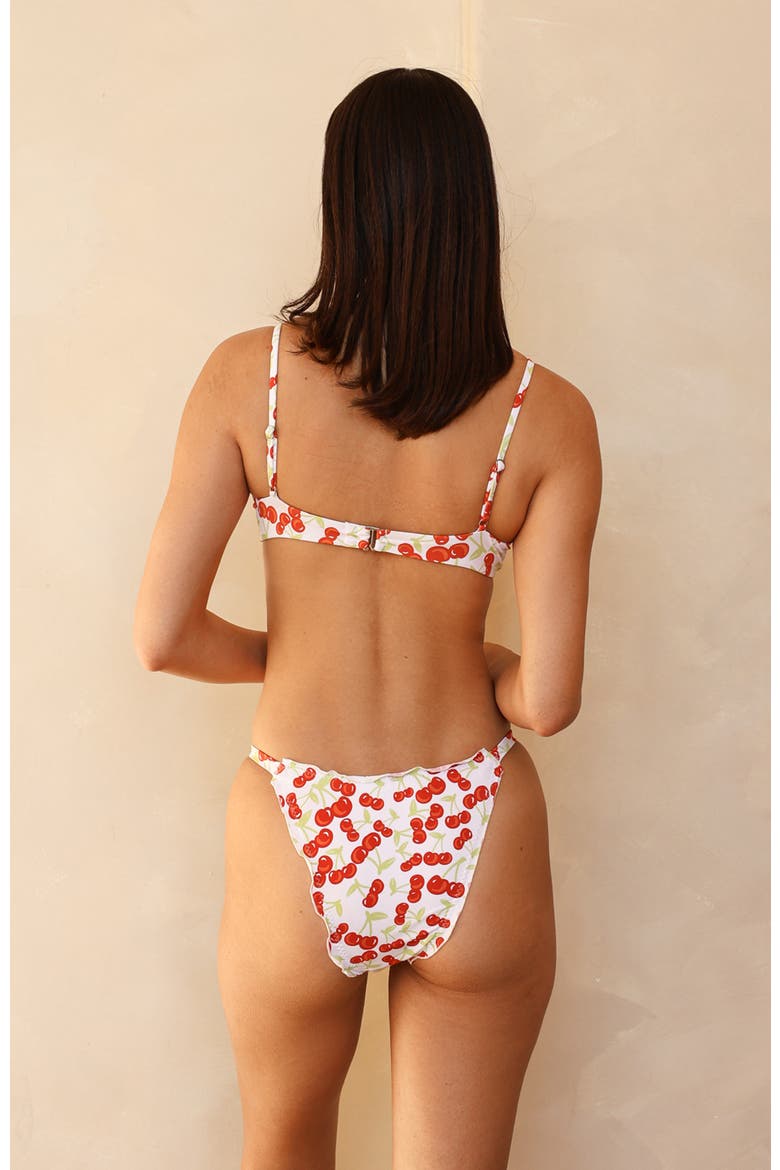 Lucca Cheeky Bikini Bottom, Alternate, color, Cherise White
