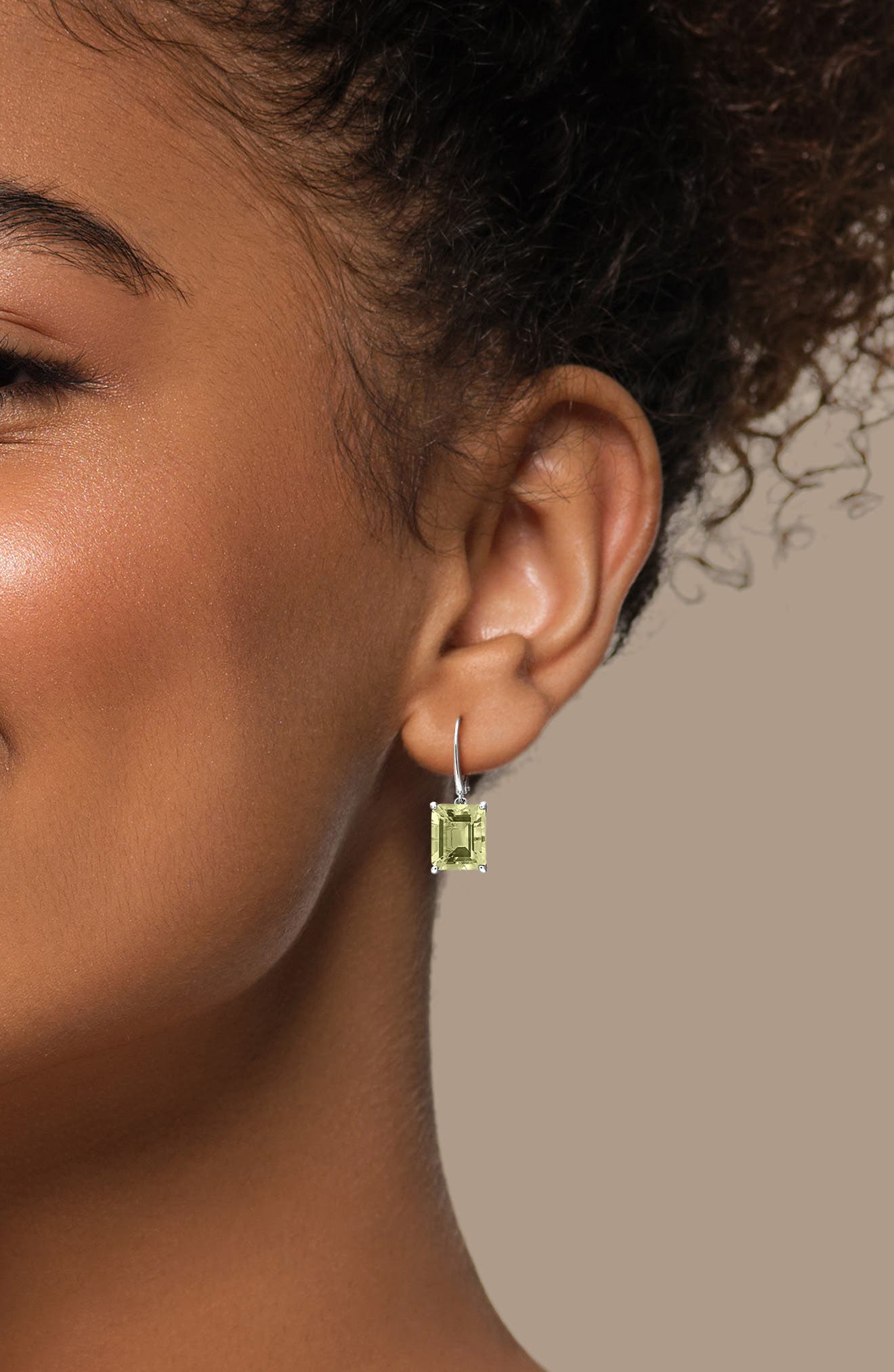 DELMAR Octagon Cut Green Quartz Drop Earrings (Women) | Nordstromrack