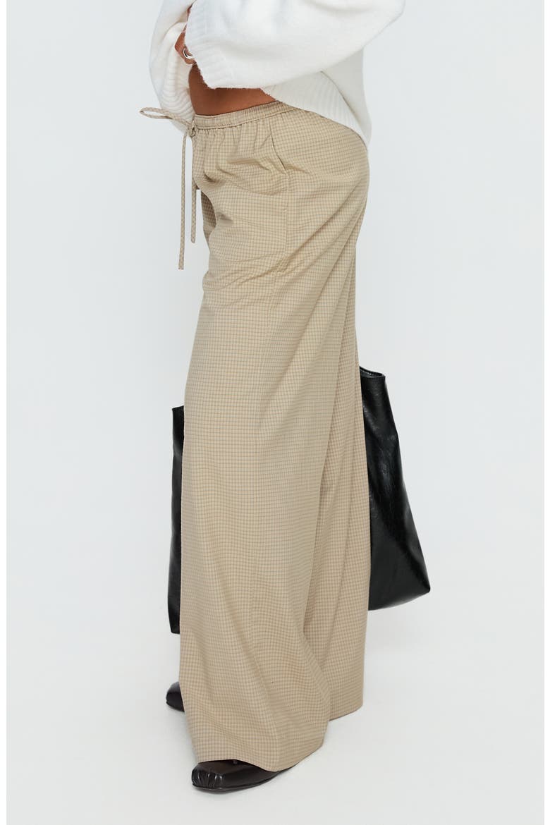 Ketrina Plaid Wide Leg Drawstring Pants, Alternate, color, BEIGE PLAID