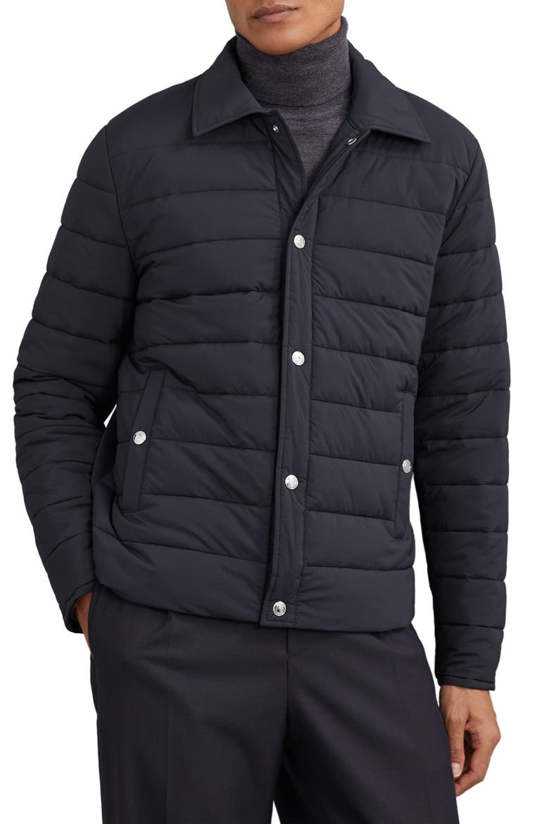 Harrison Quilted Shirt Jacket, Main, color, NAVY