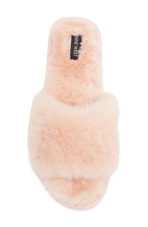 Nine West Faux Fur Slipper In Pink