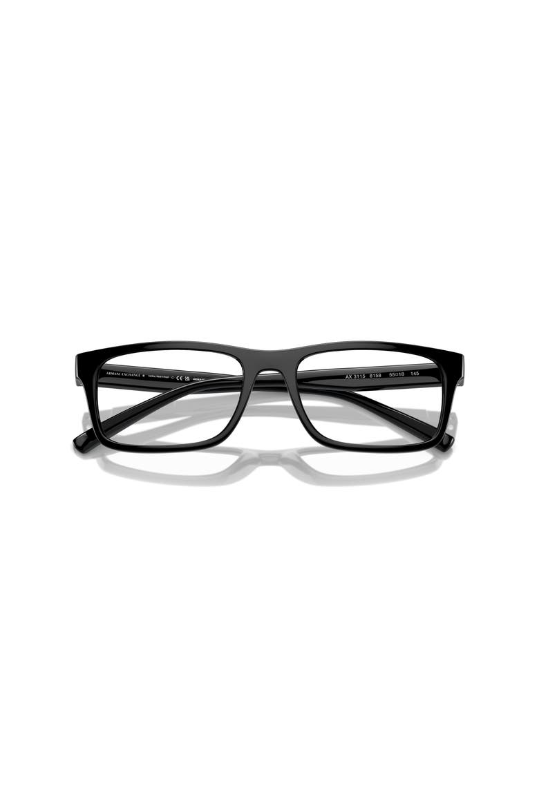 55mm Rectangle optical glasses, Alternate, color, Black