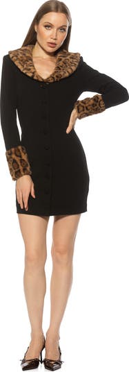 Sabrina Faux Fur Trim Minidress