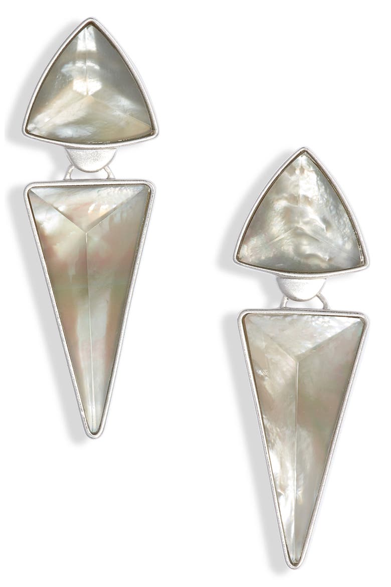 Vivian Statement Earrings, Main, color, RHODIUM GRAY ILLUSION
