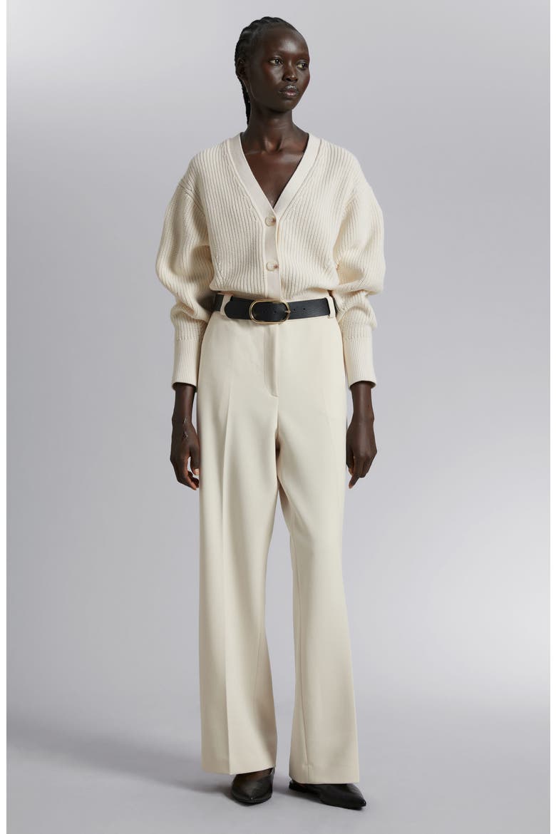 Button-Up Cotton Cardigan, Alternate, color, OFFWHITE