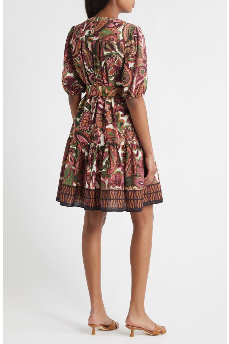 Puff Sleeve Dress, Alternate, color, MAUVE GREEN
