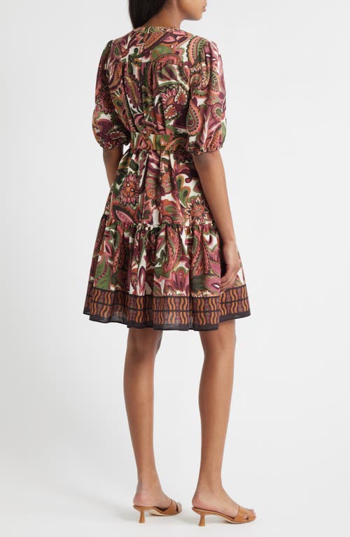 Julia Jordan Puff Sleeve Mini Dress In Multi