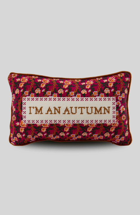 I'm An Autumn Needlepoint Pillow