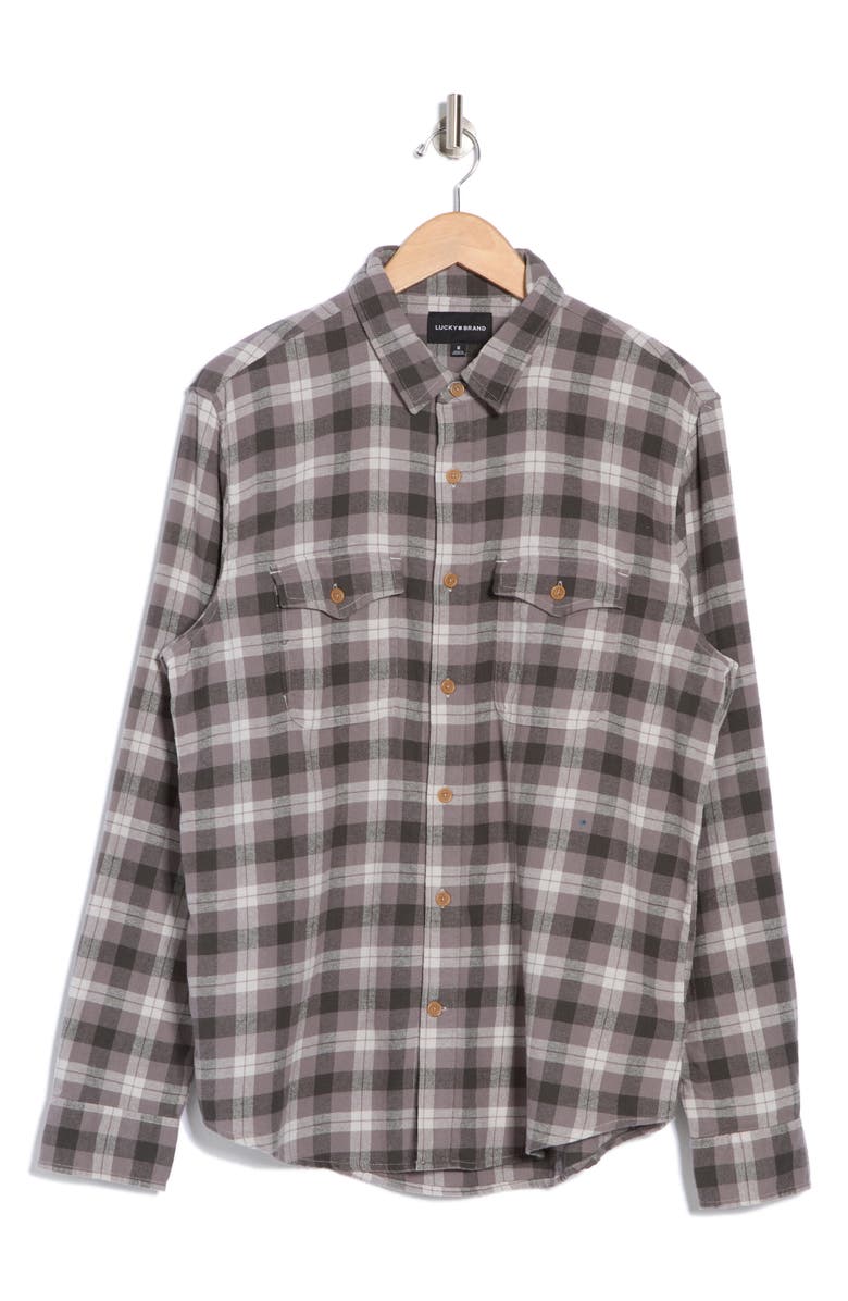 Lucky Brand Arcata Plaid Shirt, Alternate, color, Grey Plaid