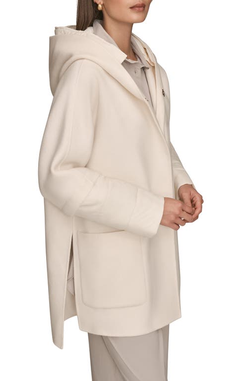 Donna Karan New York Wool Blend Coat With Puffer Sleeves In Animal Print