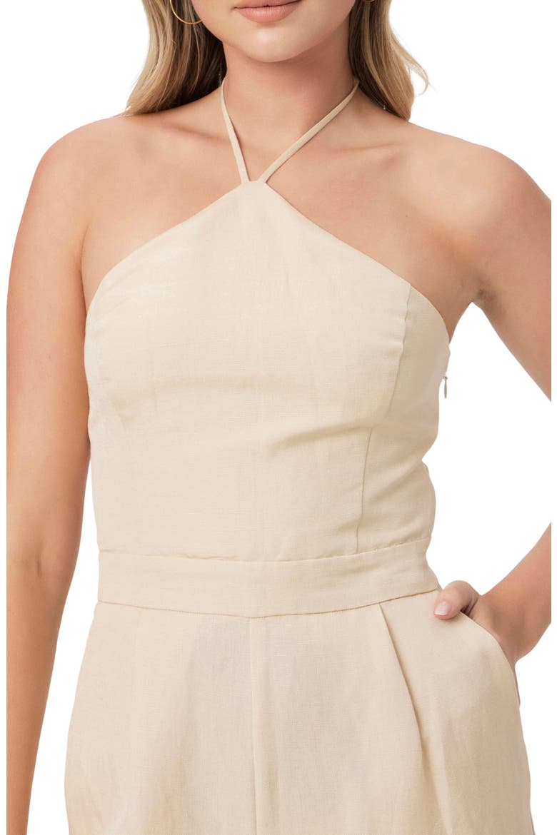 Thandie Linen Blend Jumpsuit, Alternate, color, SEASHELL