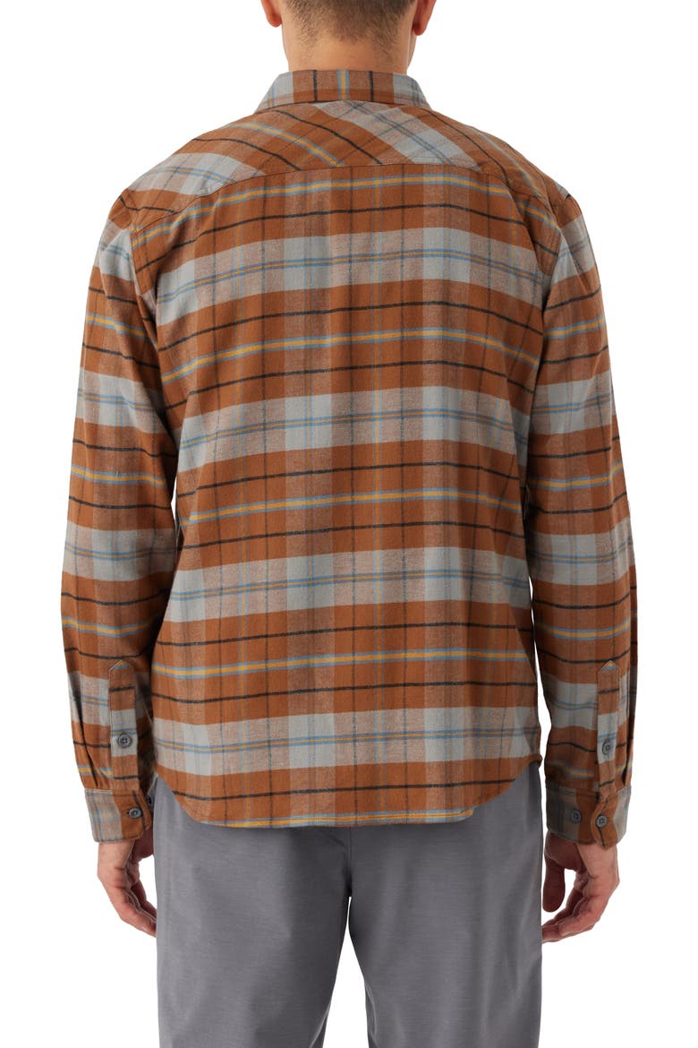 Redmond Plaid Stretch Flannel Button-Up Shirt, Alternate, color, MEDIUM BROWN