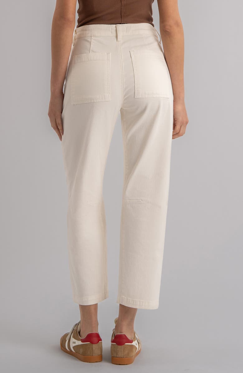 KUT from the Kloth Ashton Drawstring High Waist Crop Barrel Jeans, Alternate, color, Ecru