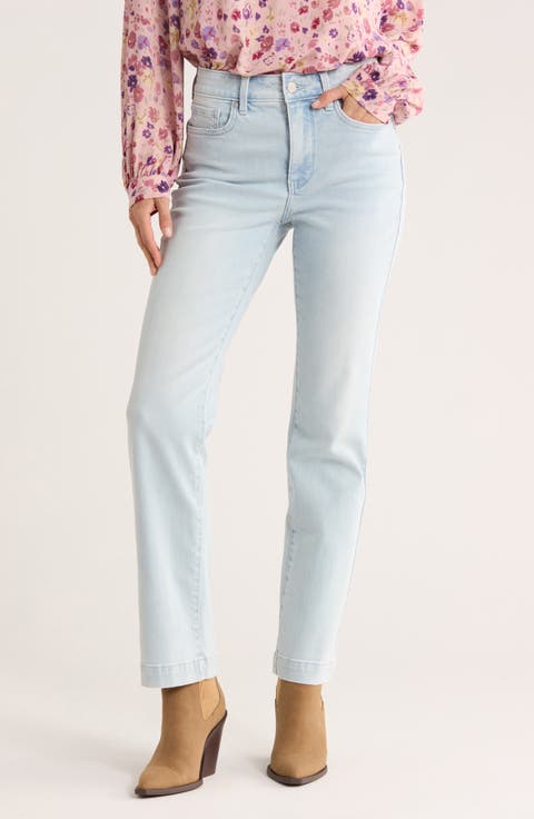 Marilyn High Waist Straight Leg Jeans (Icy Lagoon)
