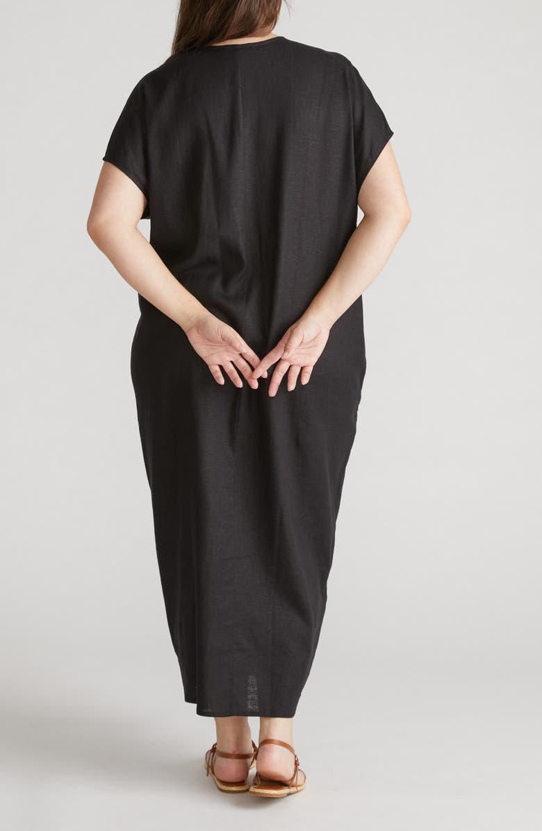 Universal Standard Cabana Linen Blend Caftan Dress, Alternate, color,