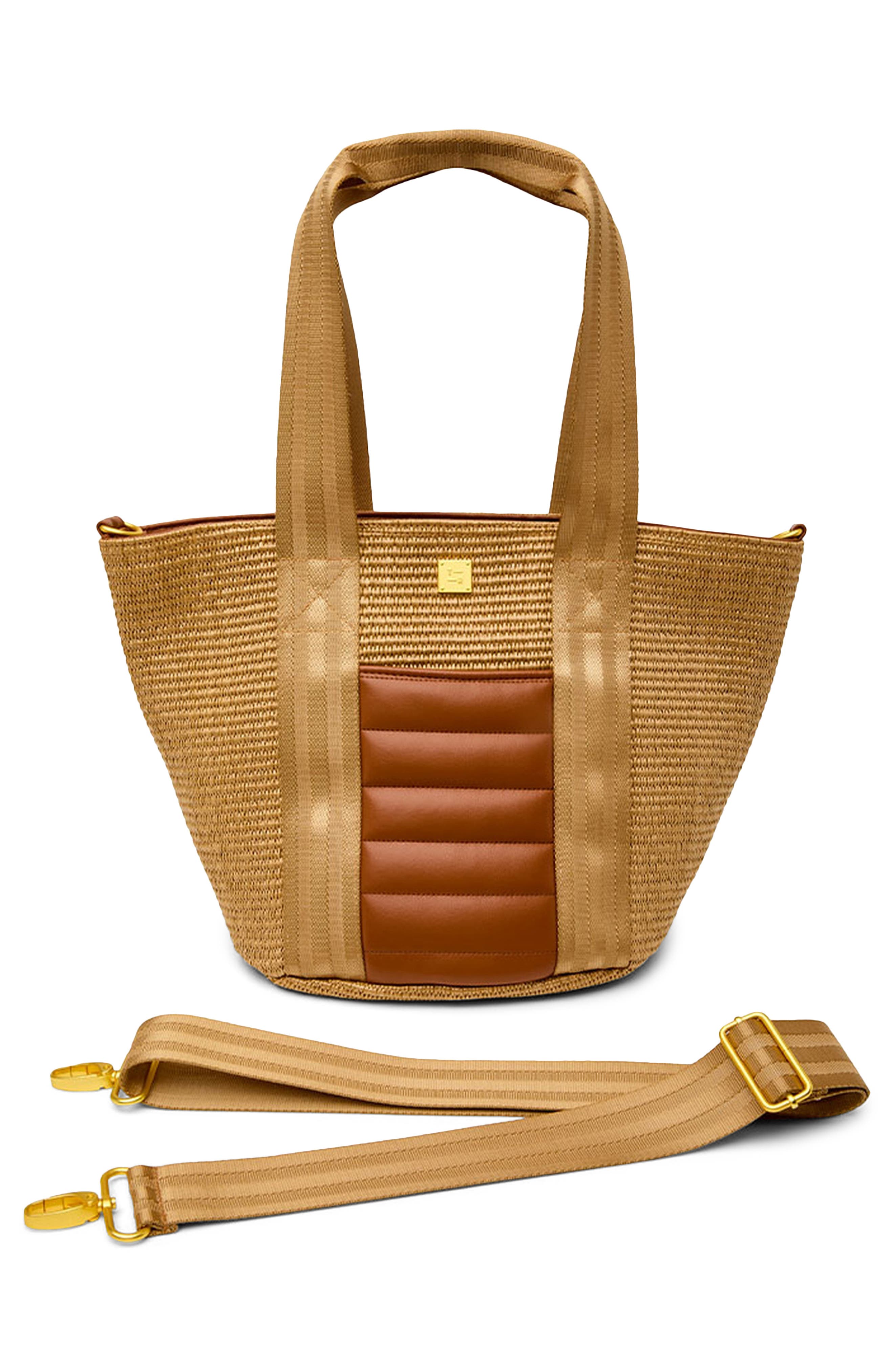 THINK ROYLN Riviera Raffia Bucket Tote, Alternate, color, Sand Dune Raffia