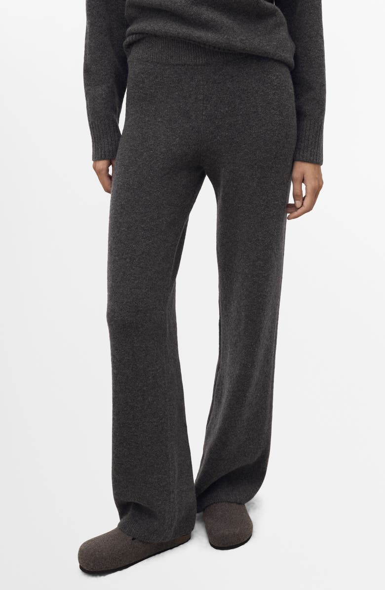 MANGO Knit Pants, Main, color, Charcoal