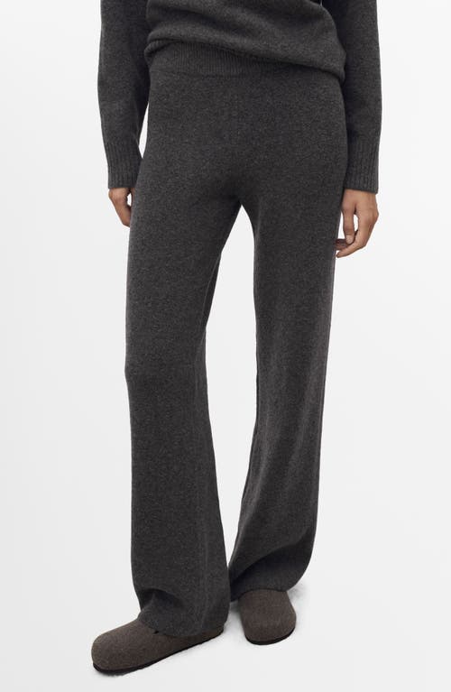 Mango Knit Pants In Gray