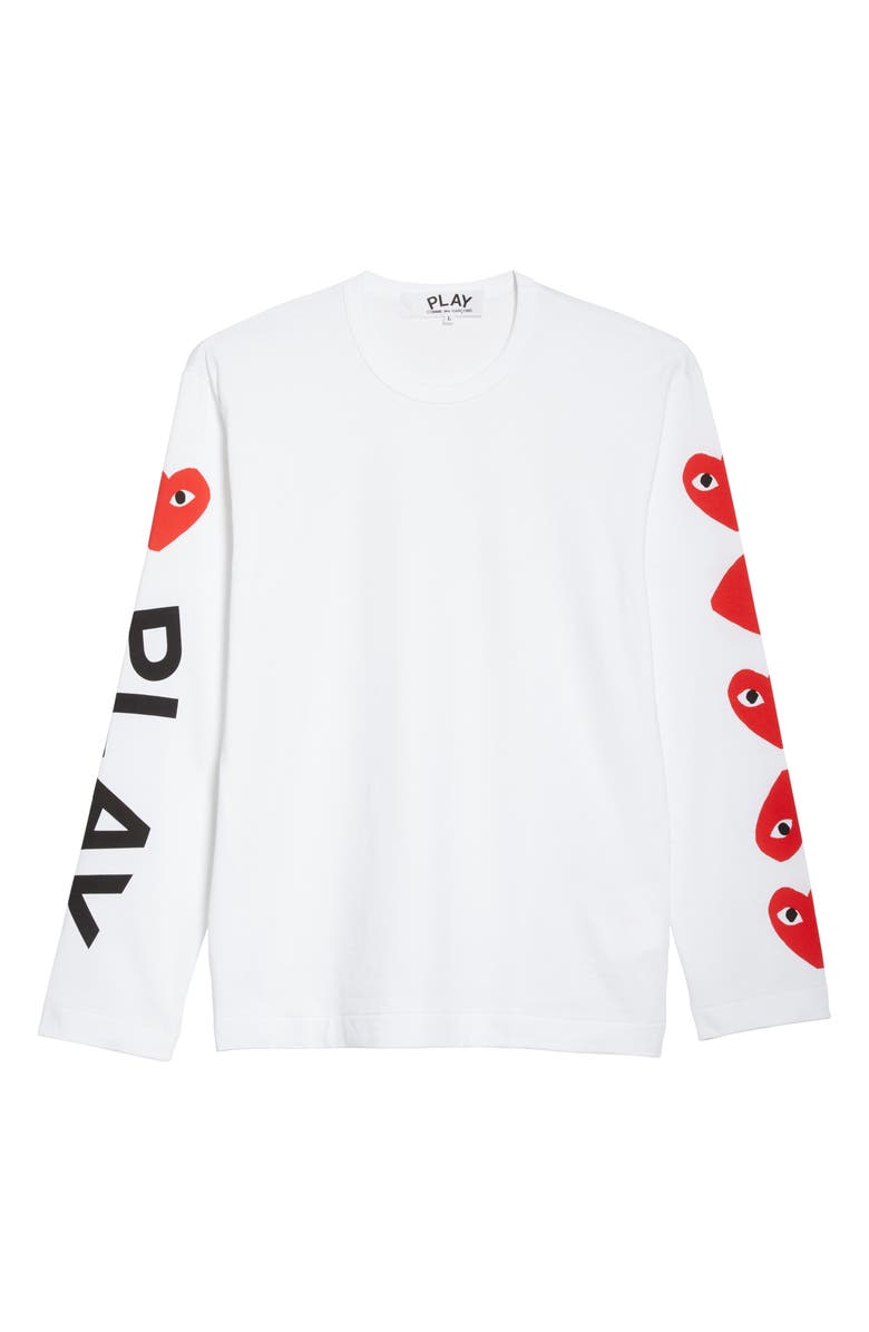 Comme des Garçons PLAY Long Sleeve T-Shirt, Alternate, color, White