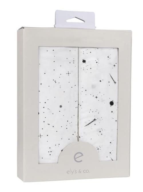 Crib Sheet Set Baby Fitted 2 Pack In Black & White Celestial