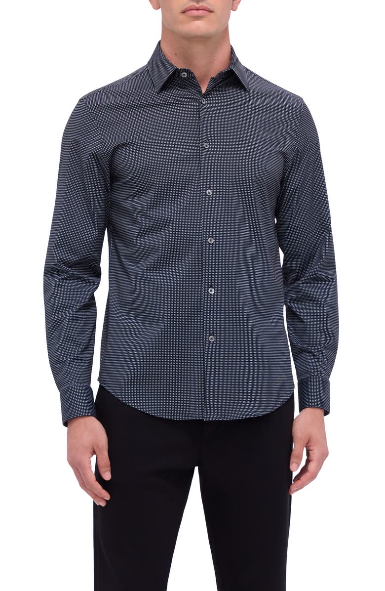 Bugatchi James OoohCotton<sup>®</sup> Geometric Print Button-Up Shirt, Main, color,