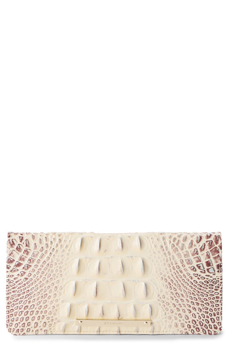 Brahmin Adelle Croc Embossed Leather Wallet, Main, color, Ginger