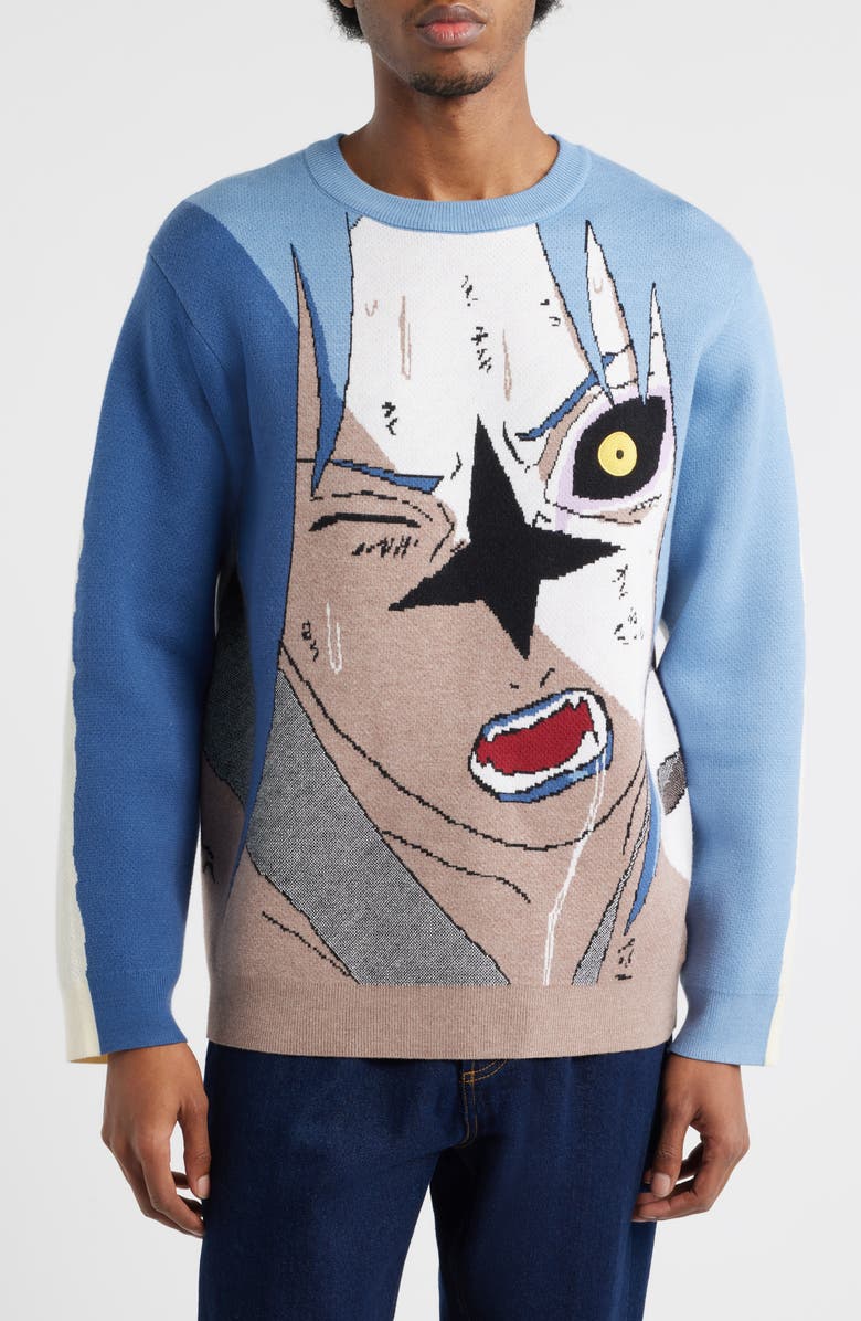 VERYRARE Sasuke Cursemark Graphic Crewneck Sweatshirt, Main, color, Blue