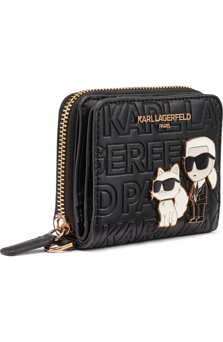 KARL LAGERFELD PARIS Meribel Wallet, Alternate, color, Black/Gold