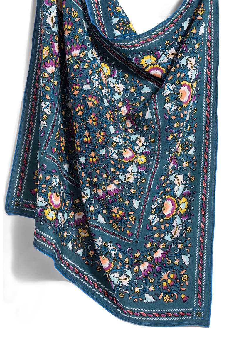 Paisley Floral Bandana, Alternate, color, TEAL