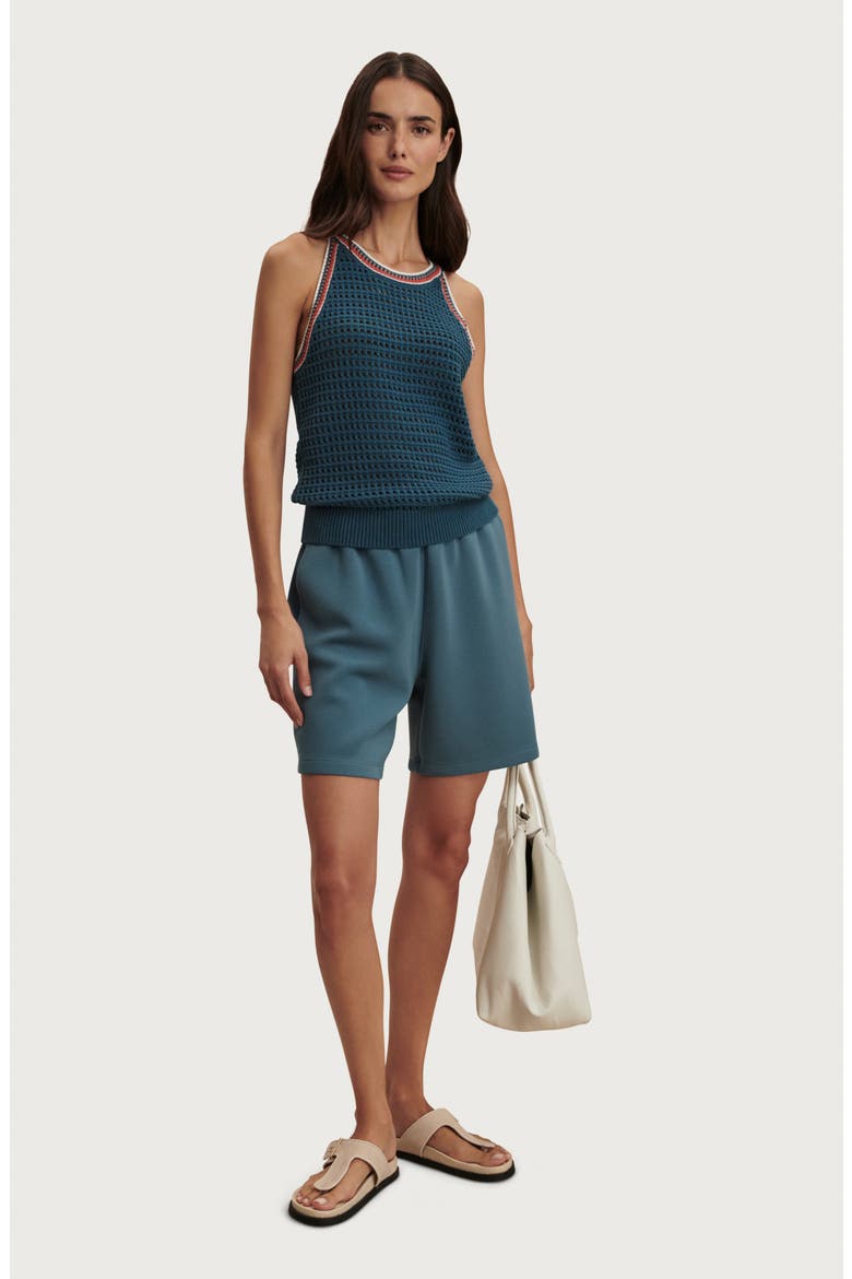 Aberg Halter Cotton Knit Tank, Alternate, color, HERON BLUE