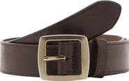 MANGO Square Buckle Faux Leather Belt