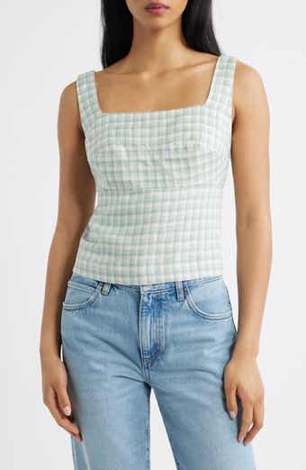 Clarence Check Linen Top