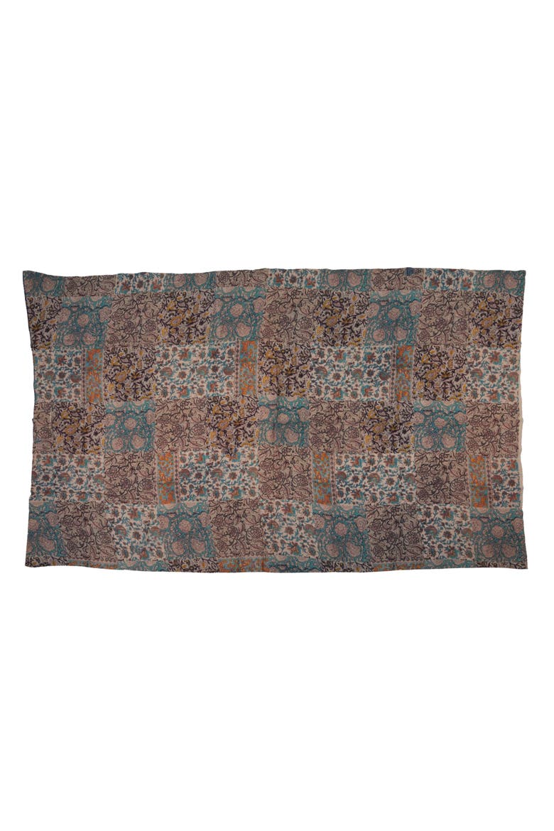 Vintage Cotton Printed Rali Throw with Embroidery, Multicolor, Alternate, color, Multicolor