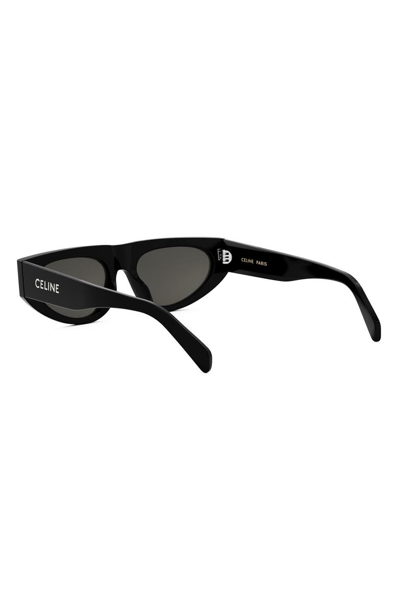 CELINE Monochroms 55mm Geometric Sunglasses, Alternate, color, Shiny Black / Smoke