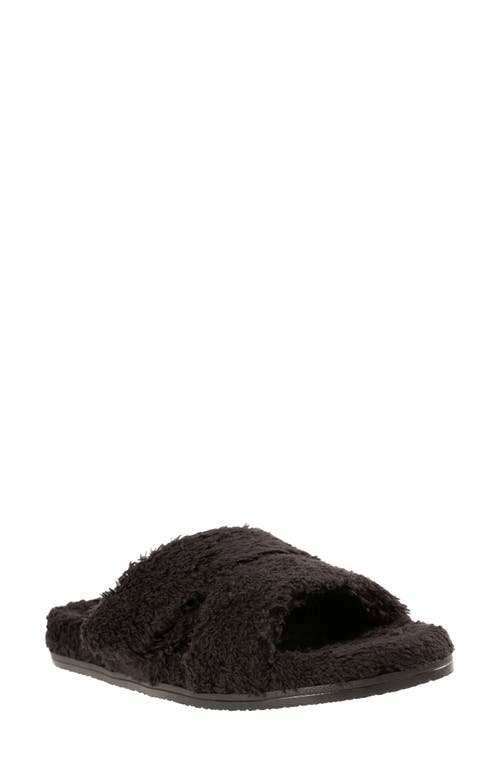 Revitalign Callie High Pile Fleece Slide Slipper in Black  product