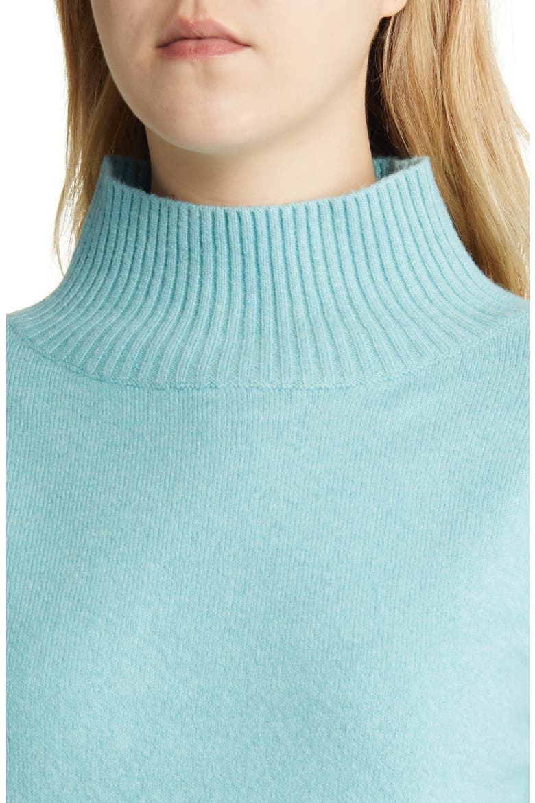 Mock Neck Cotton Blend Sweater, Alternate, color, TEAL NILE