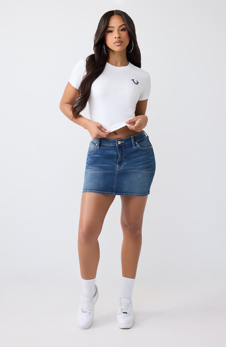 True Religion Denim Miniskirt, Alternate, color, 