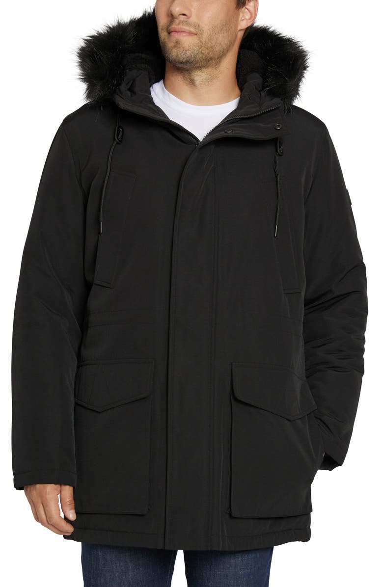 Sean John Water Resistant Utility Parka with Faux Fur Trim | Nordstrom