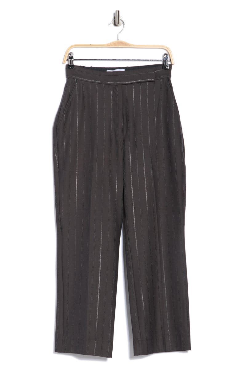 Derek Lam 10 Crosby Reagan Sequin Stripe Pants, Alternate, color, Charcoal
