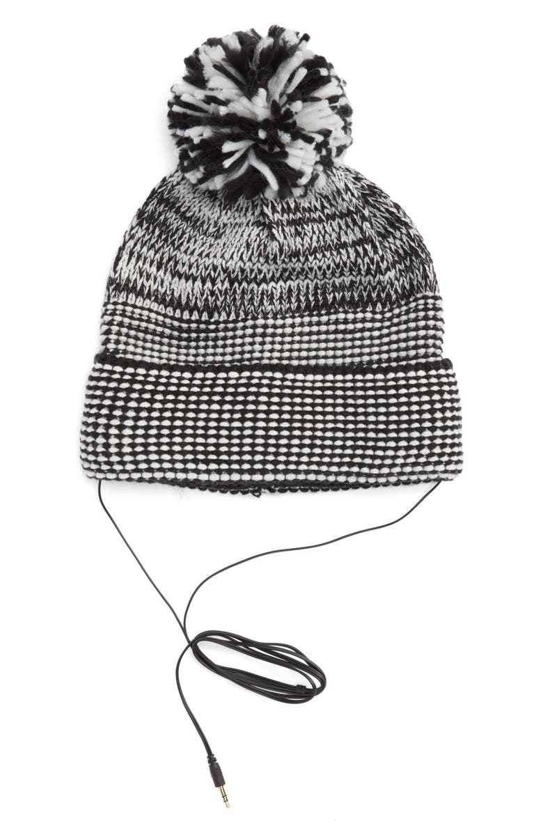 Rebecca Minkoff Mouline Pom Beanie with Headphones, Main, color,
