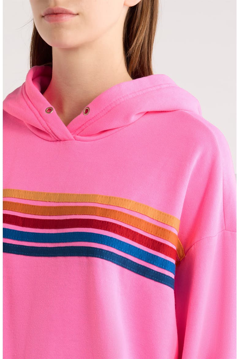 5 Stripe Hoodie, Alternate, color, NEON PINK
