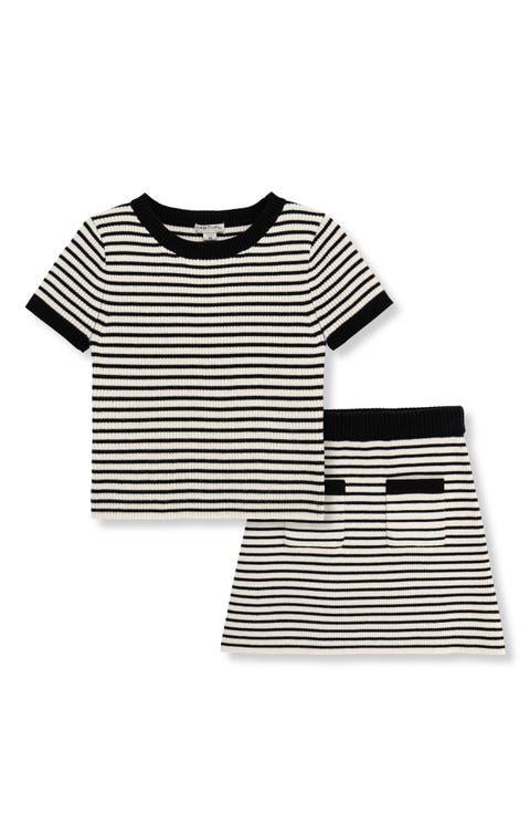 Kids' Stripe Rib Sweater & Skirt Set (Big Kid)